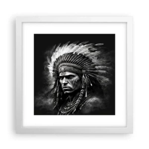 Plagát v bielom ráme - Vodca a bojovník - 30x30 cm