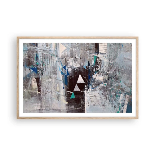 Plagát v ráme zo svetlého duba - Prednostné poradie trojuholníkov - 91x61 cm