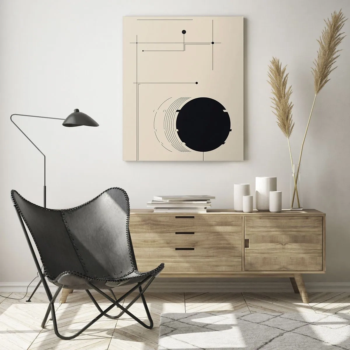 Obraz na skle - Pružná a dynamická kompozícia - 50x70 cm