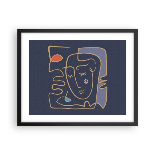 Plagát v čiernom ráme - V zádumčivosti - 50x40 cm