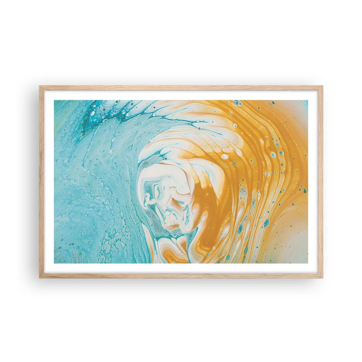 Plagát v ráme zo svetlého duba - Pastelový vír - 91x61 cm