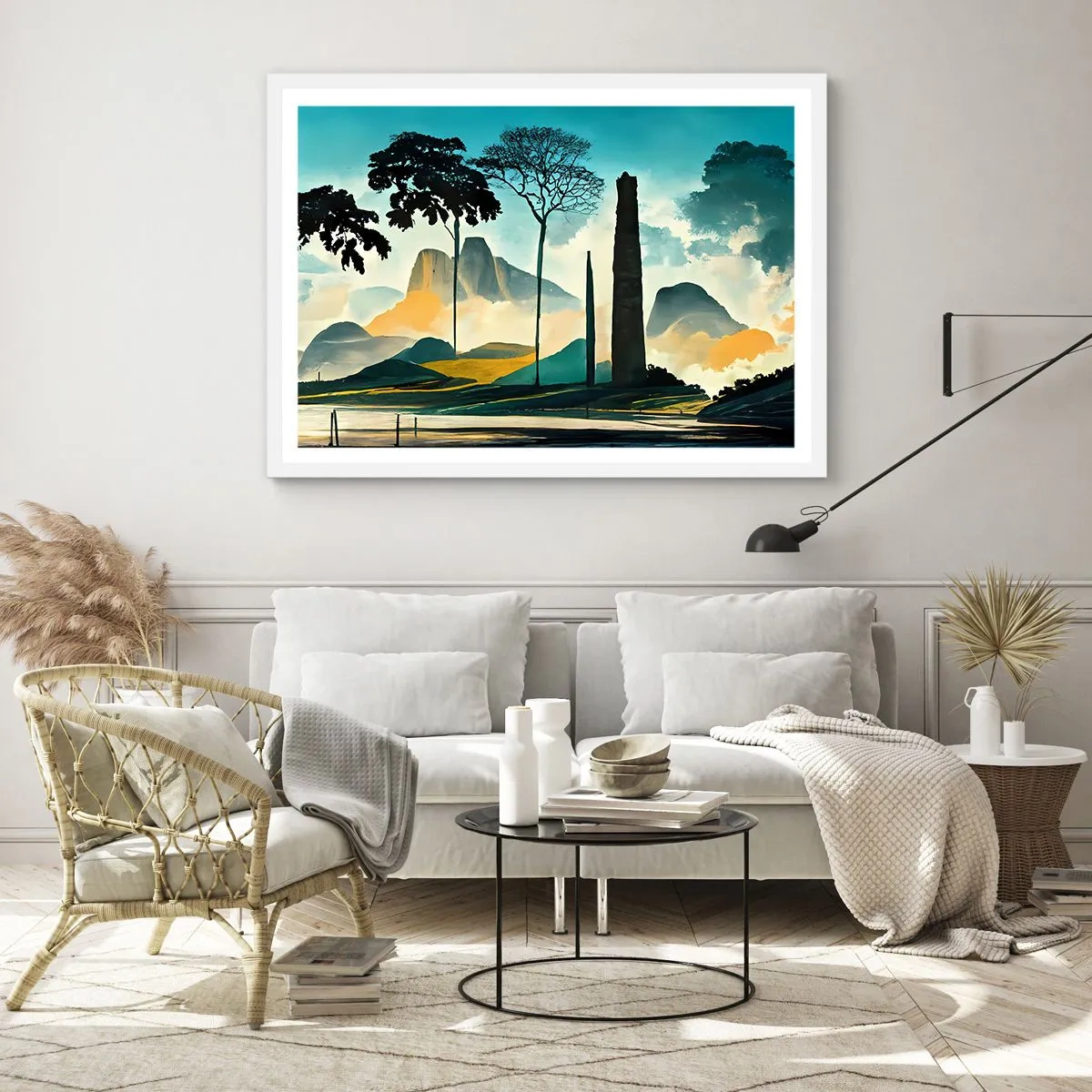 Plagát v bielom ráme - Vyššie a vyššie - 91x61 cm