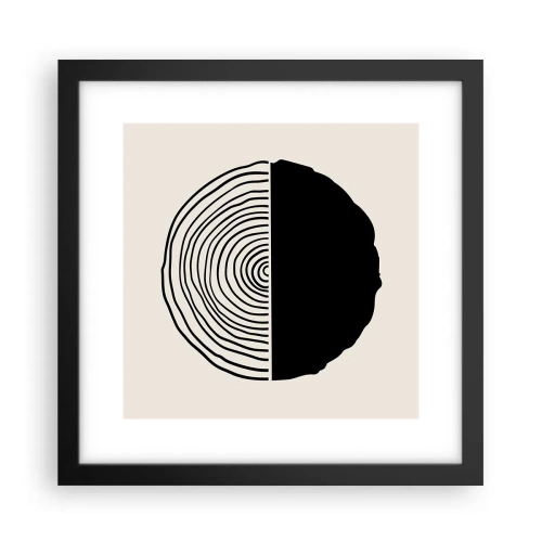 Plagát v čiernom ráme - Pol na pol - 30x30 cm