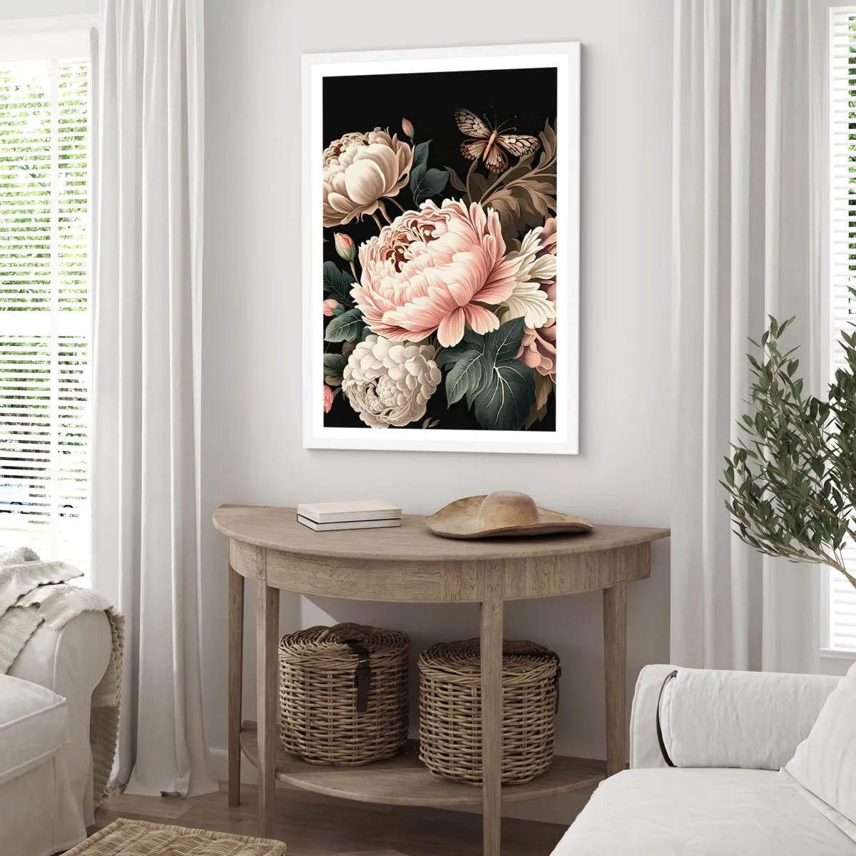 Plagát v bielom ráme - V barokovom štýle - 70x100 cm