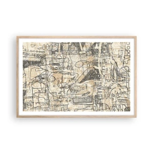 Plagát v ráme zo svetlého duba - Čaká na rozlúštenie - 91x61 cm