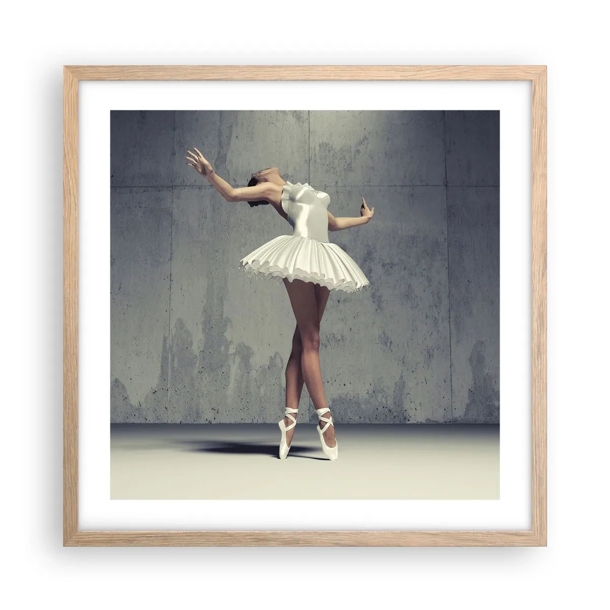 Plagát v ráme zo svetlého duba - Ľahko ako vták - 50x50 cm