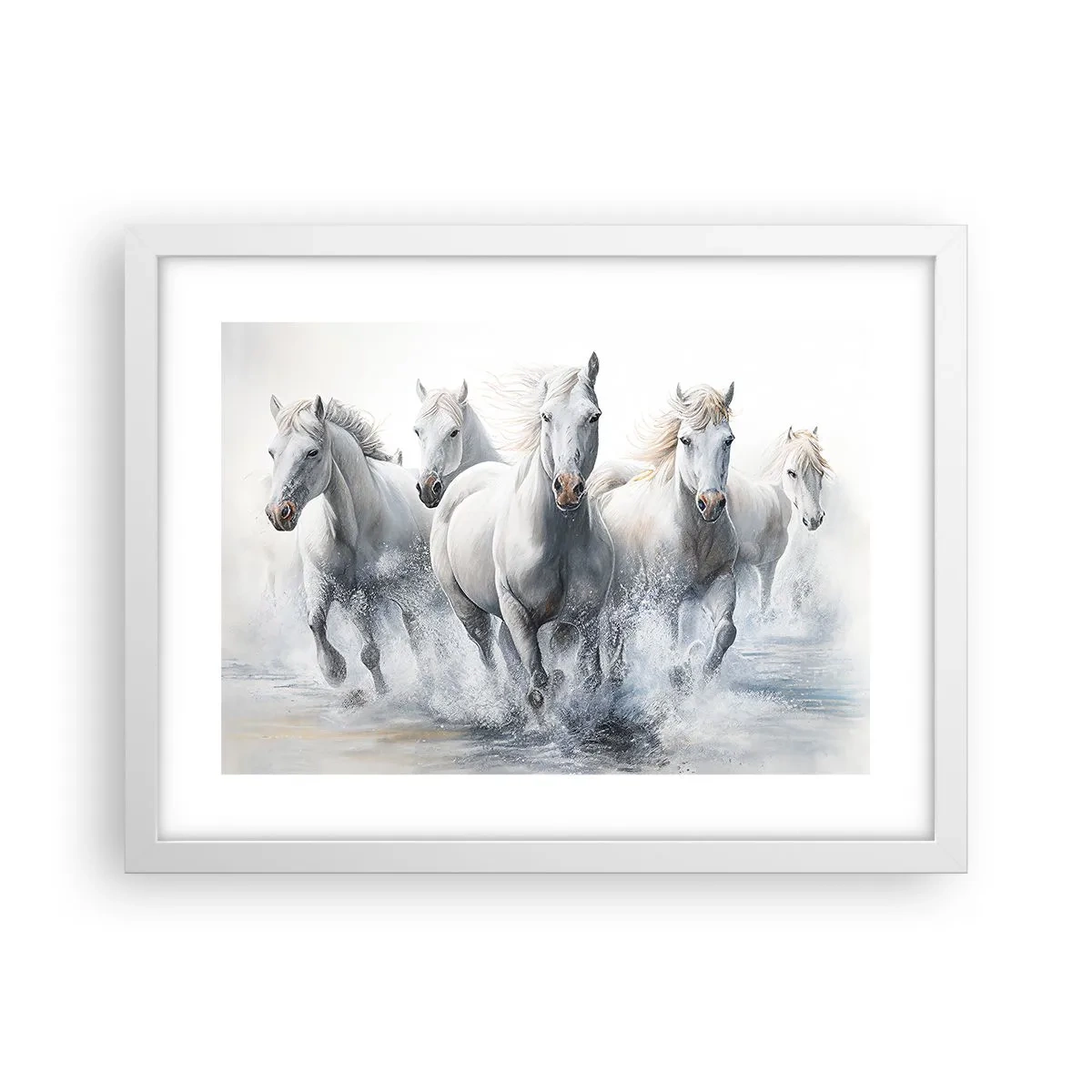 Plagát v bielom ráme - Biela mágia - 40x30 cm