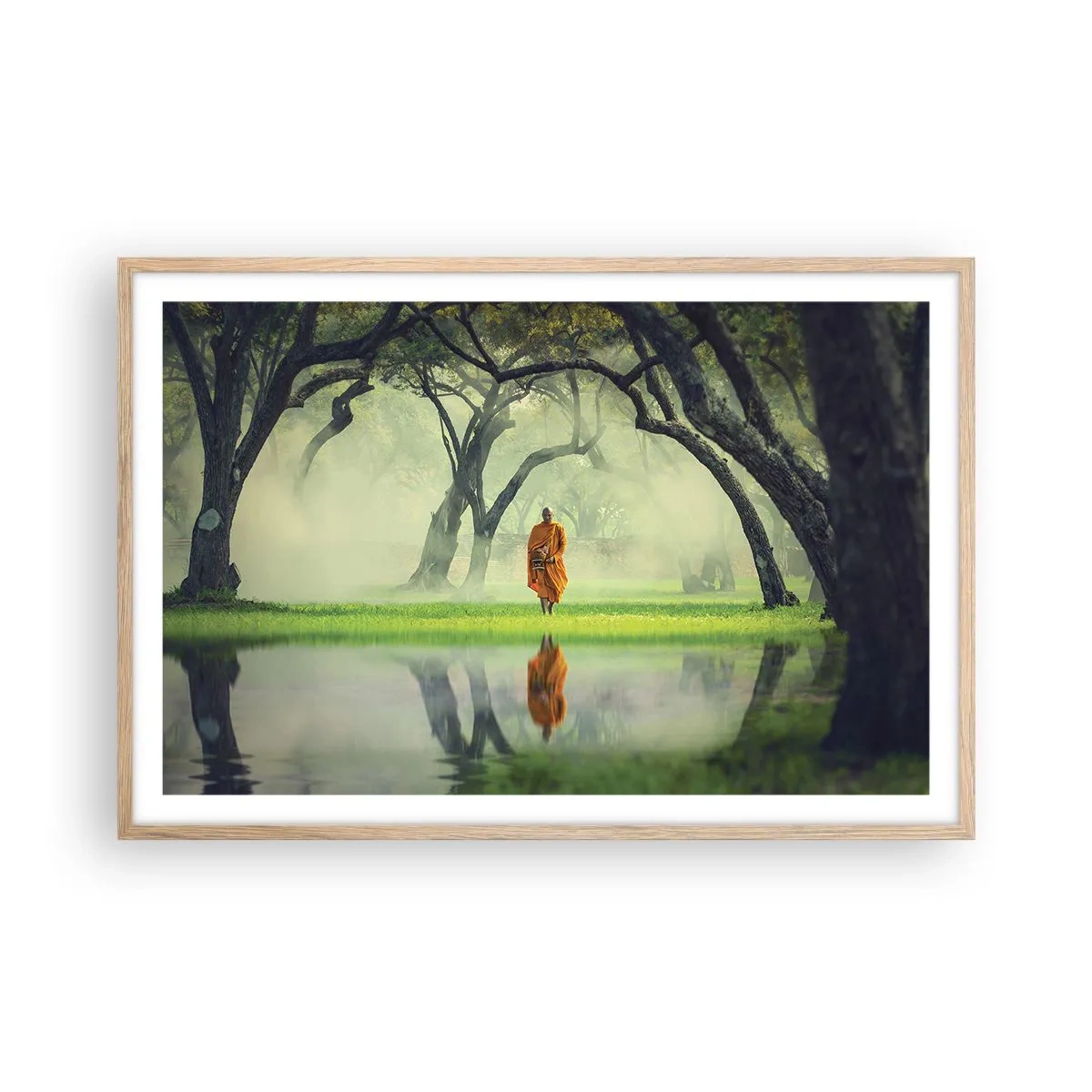 Plagát v ráme zo svetlého duba - Na ceste k osvieteniu - 91x61 cm