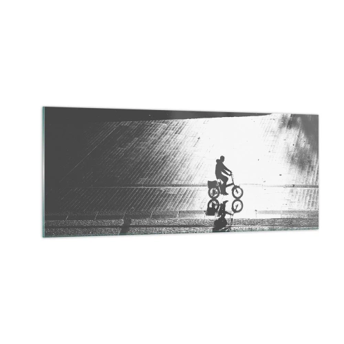 Obraz na skle - Dopredu, cez mesto - 100x40 cm