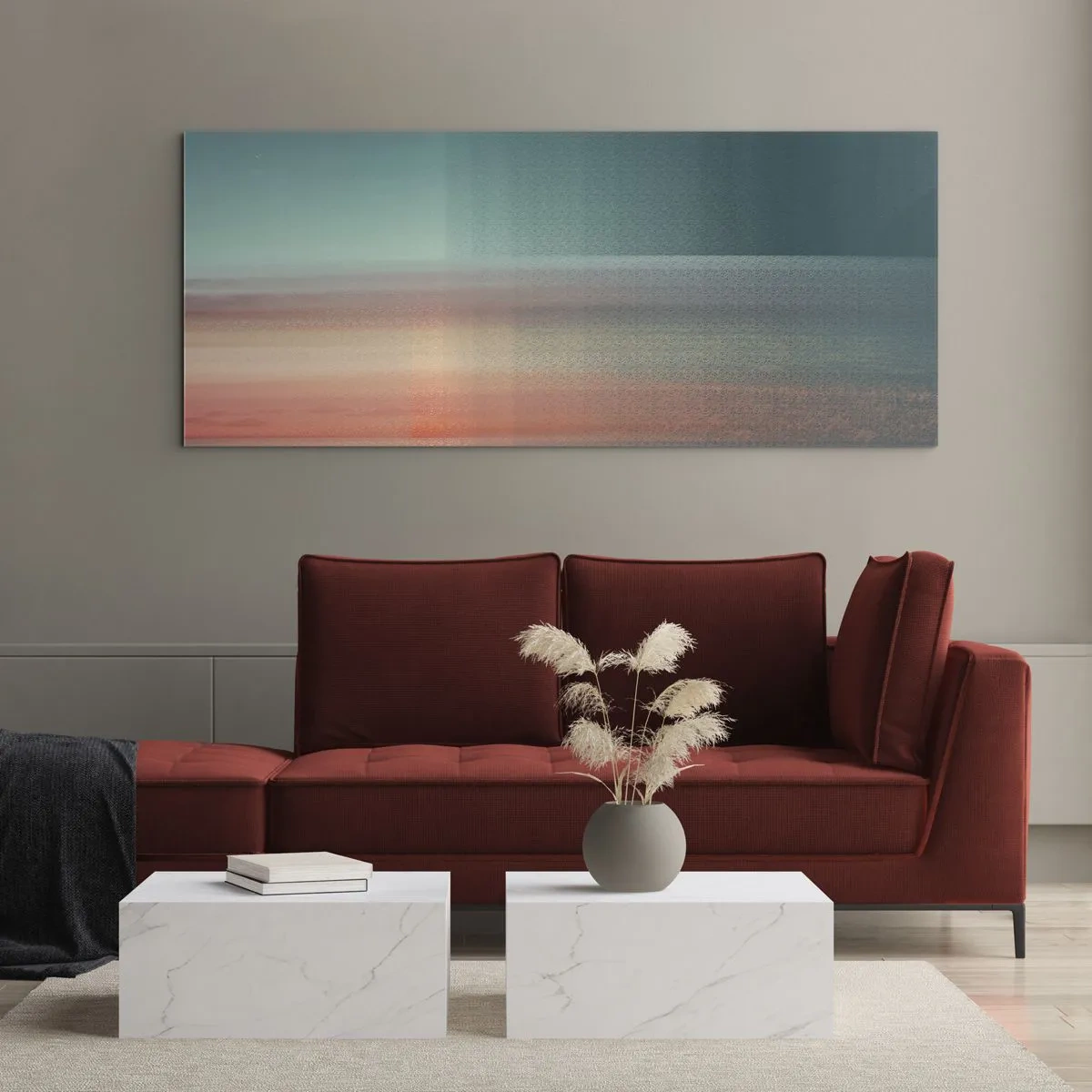 Obraz na skle - Abstrakcia: vlny svetla - 100x40 cm