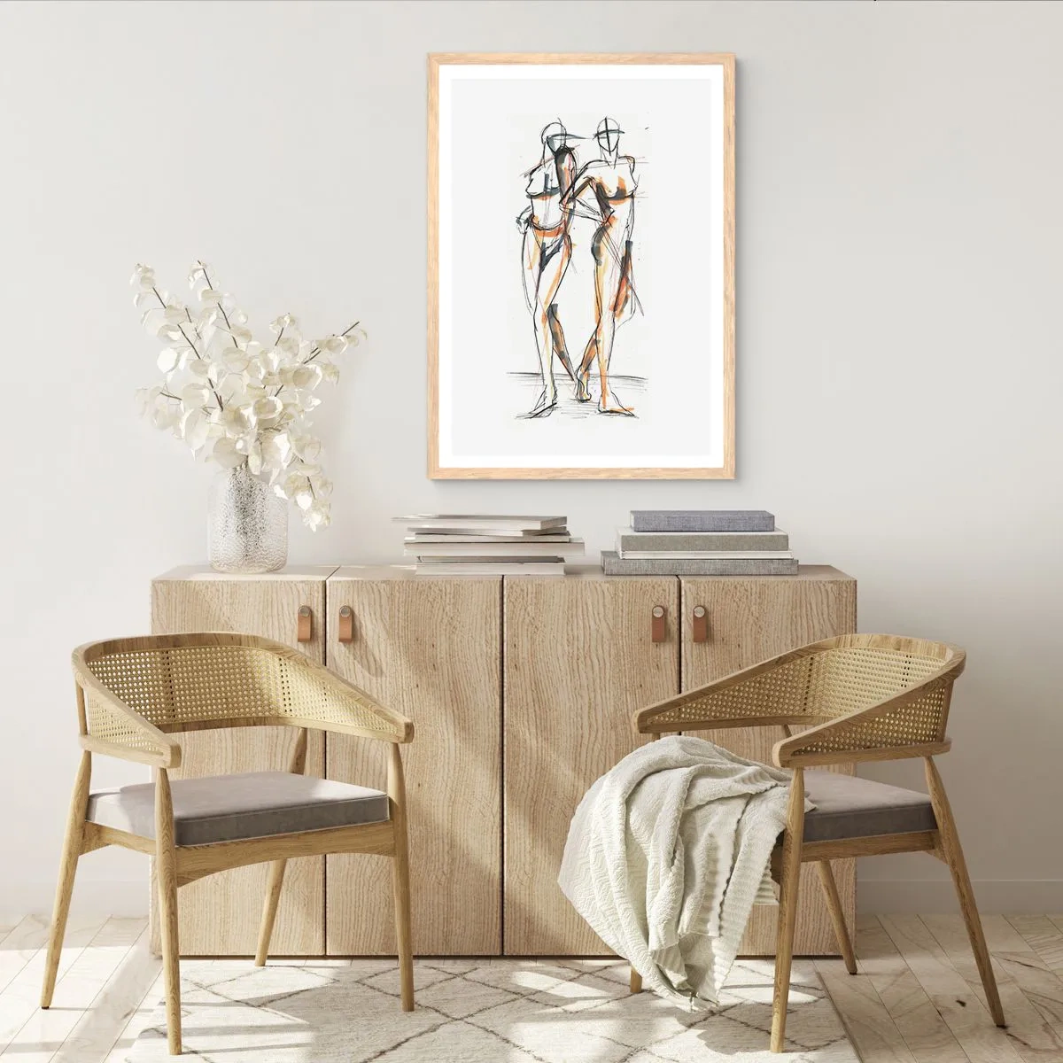 Plagát v ráme zo svetlého duba - Štúdia šarmu - 61x91 cm