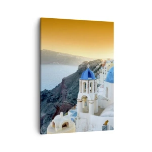 Obraz na plátne - Santorini - v náruči skál - 50x70 cm
