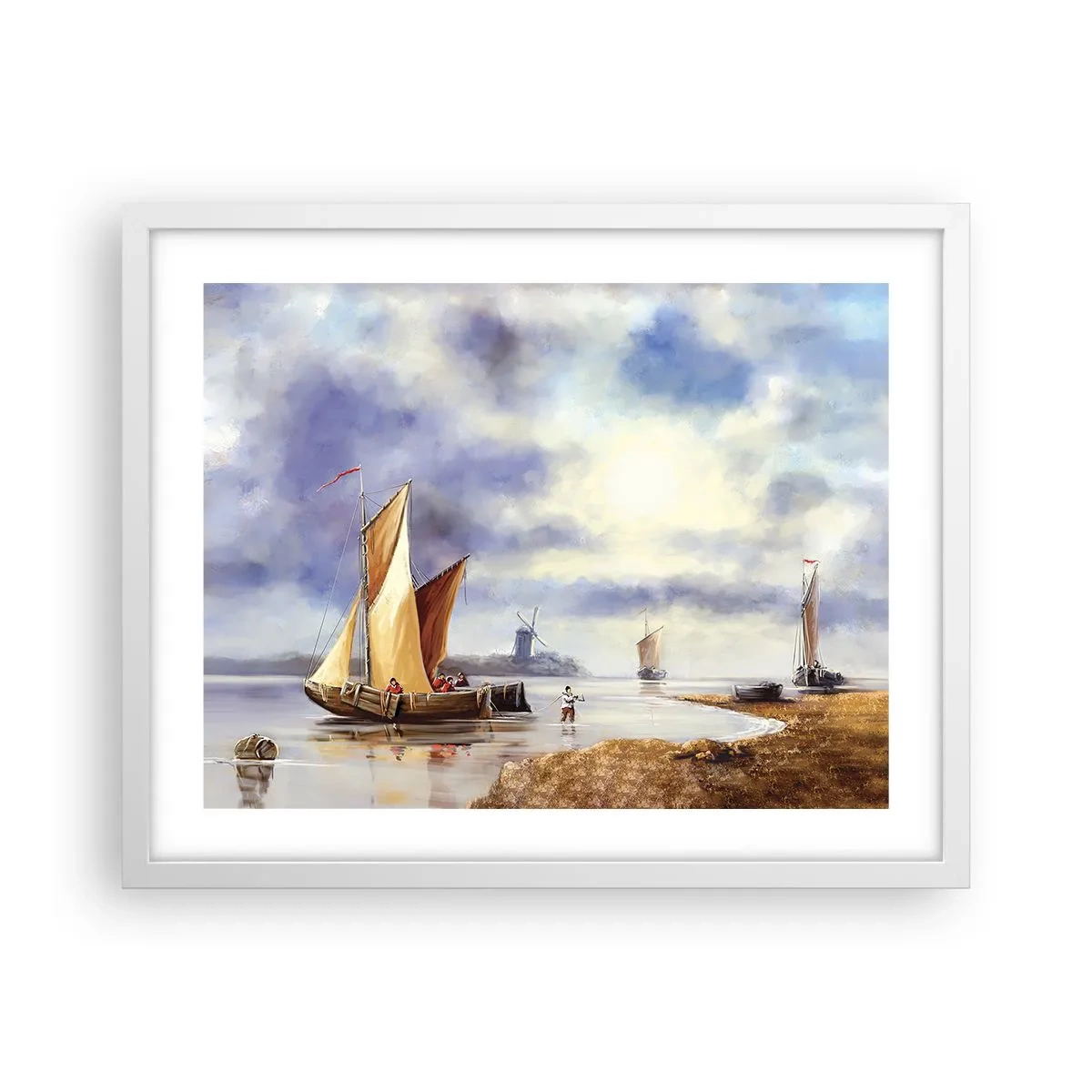 Plagát v bielom ráme - Návrat námorníkov - 50x40 cm