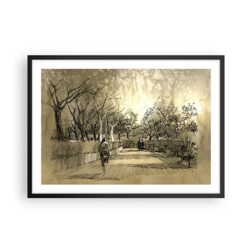 Plagát v čiernom ráme - Pierkom zastavený okamih - 70x50 cm
