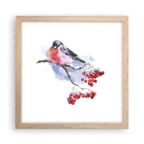 Plagát v ráme zo svetlého duba - Farebná zima - 30x30 cm