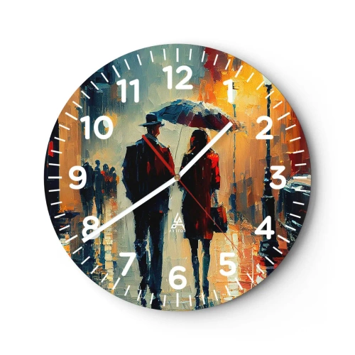 Nástenné hodiny - Mestská love story - 40x40 cm