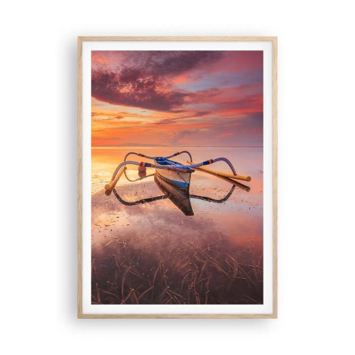 Plagát v ráme zo svetlého duba - Pokoj tropického večera - 70x100 cm