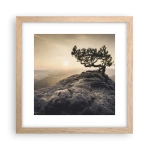 Plagát v ráme zo svetlého duba - Život vždy víťazí - 30x30 cm