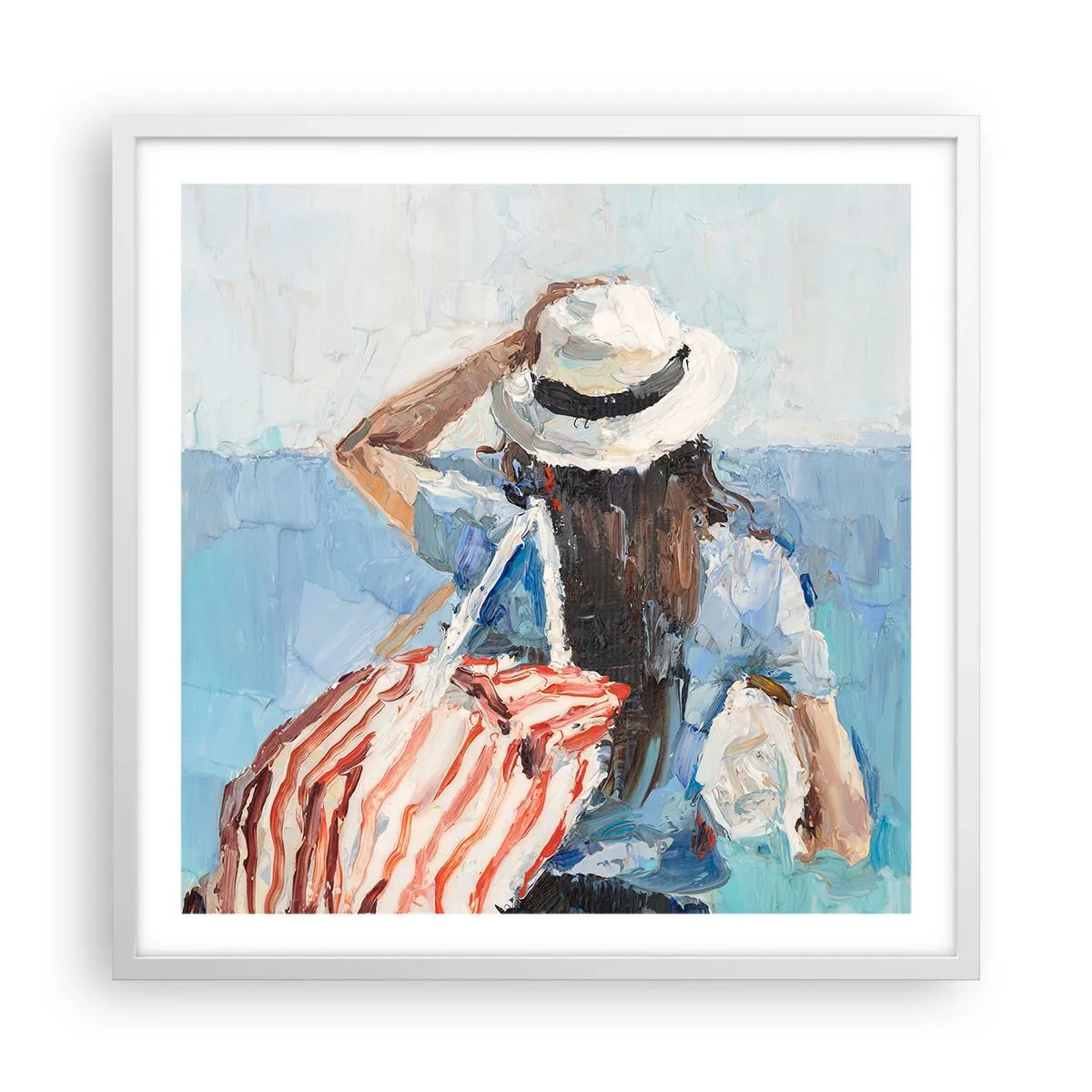 Plagát v bielom ráme - Vitaj na dovolenke - 60x60 cm