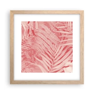 Plagát v ráme zo svetlého duba - Ružový koncept - 30x30 cm