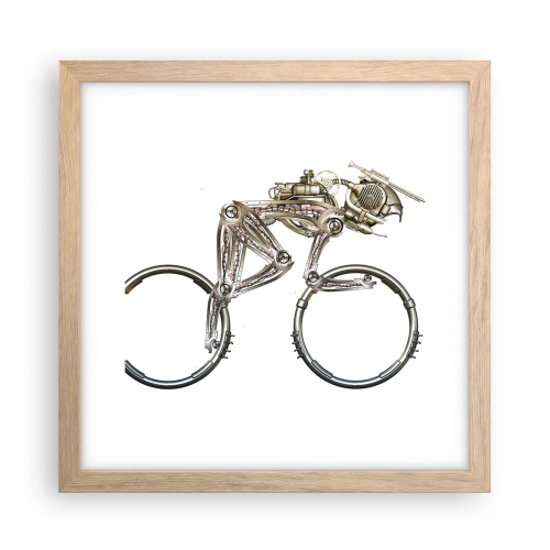 Plagát v ráme zo svetlého duba - Úžasný stroj - 30x30 cm