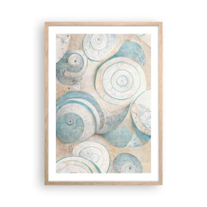Plagát v ráme zo svetlého duba - Čo skrýva mušľa? - 50x70 cm