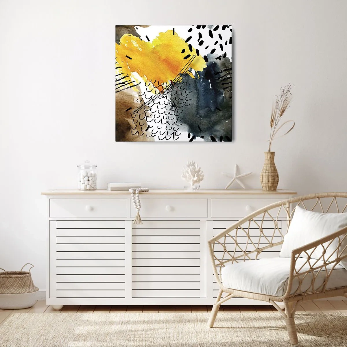 Nástenné hodiny - Stretnutie živlov - 40x40 cm