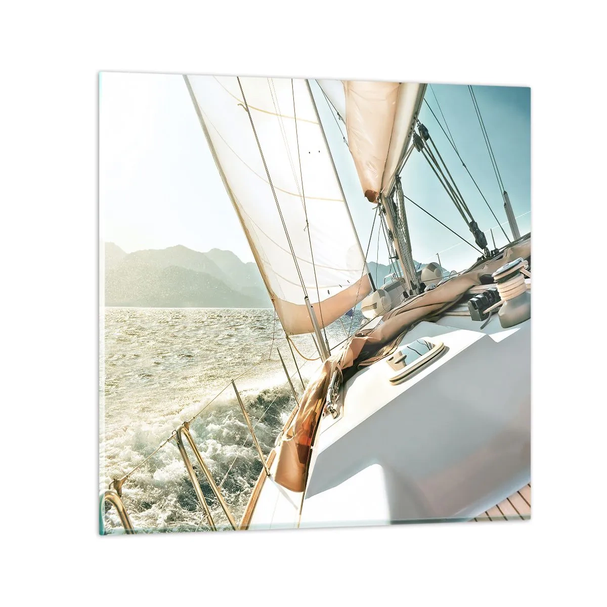 Obraz na skle - Pod plnými plachtami - 70x70 cm