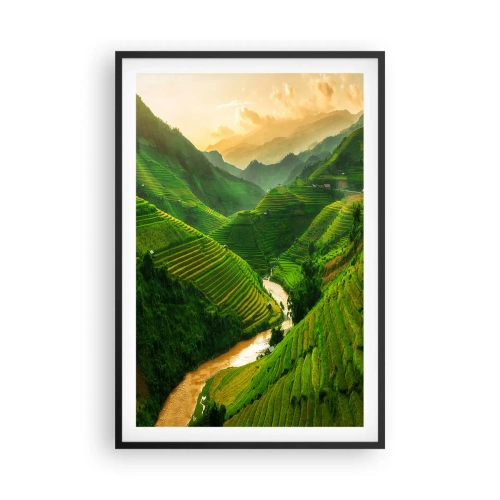 Plagát v čiernom ráme - Vietnamské údolie - 61x91 cm