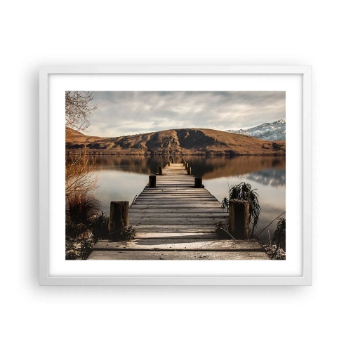 Plagát v bielom ráme - Krajina v tichu - 50x40 cm