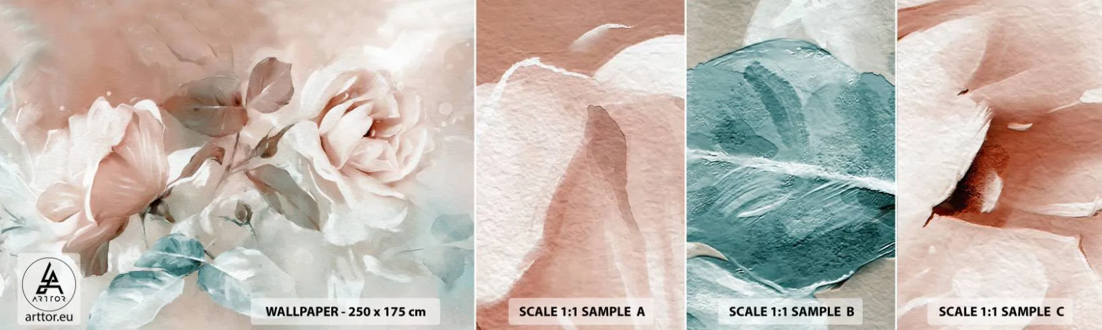 Vzorka Fototapeta Standard Eco - Duch romantizmu - Kvety, Romantické, ruže - 100x30 cm