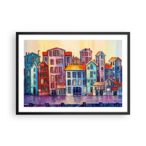 Plagát v čiernom ráme - Mesto ako z rozprávky - 70x50 cm