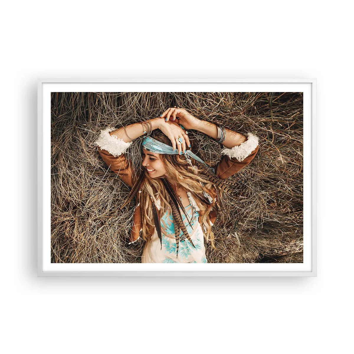 Plagát v bielom ráme - Na ceste do leta lásky - 100x70 cm