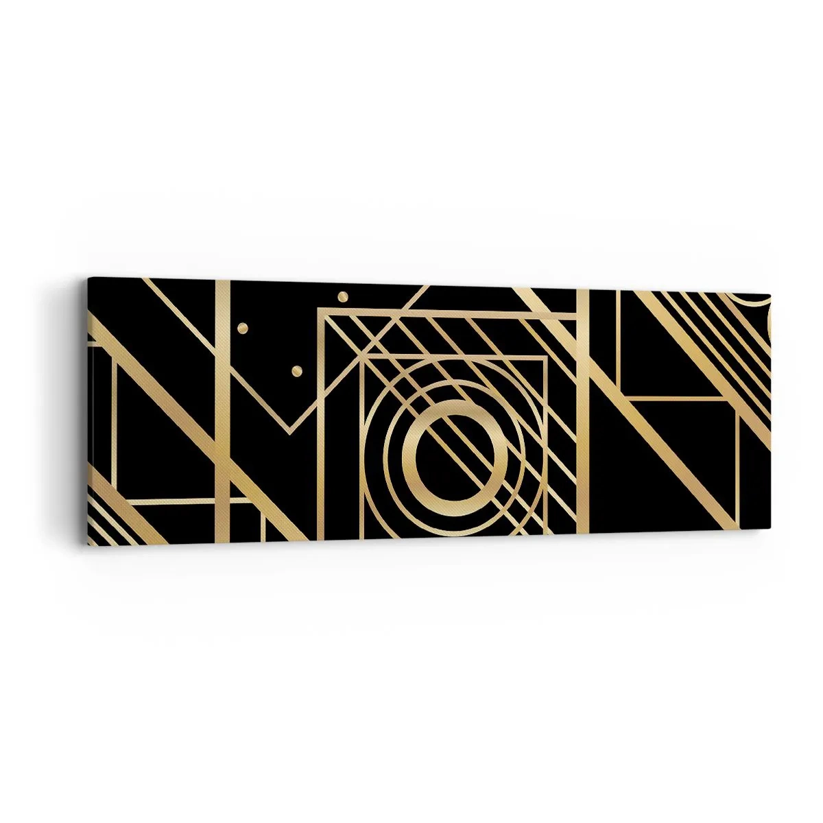 Obraz na plátne - Zlatá geometria - 90x30 cm