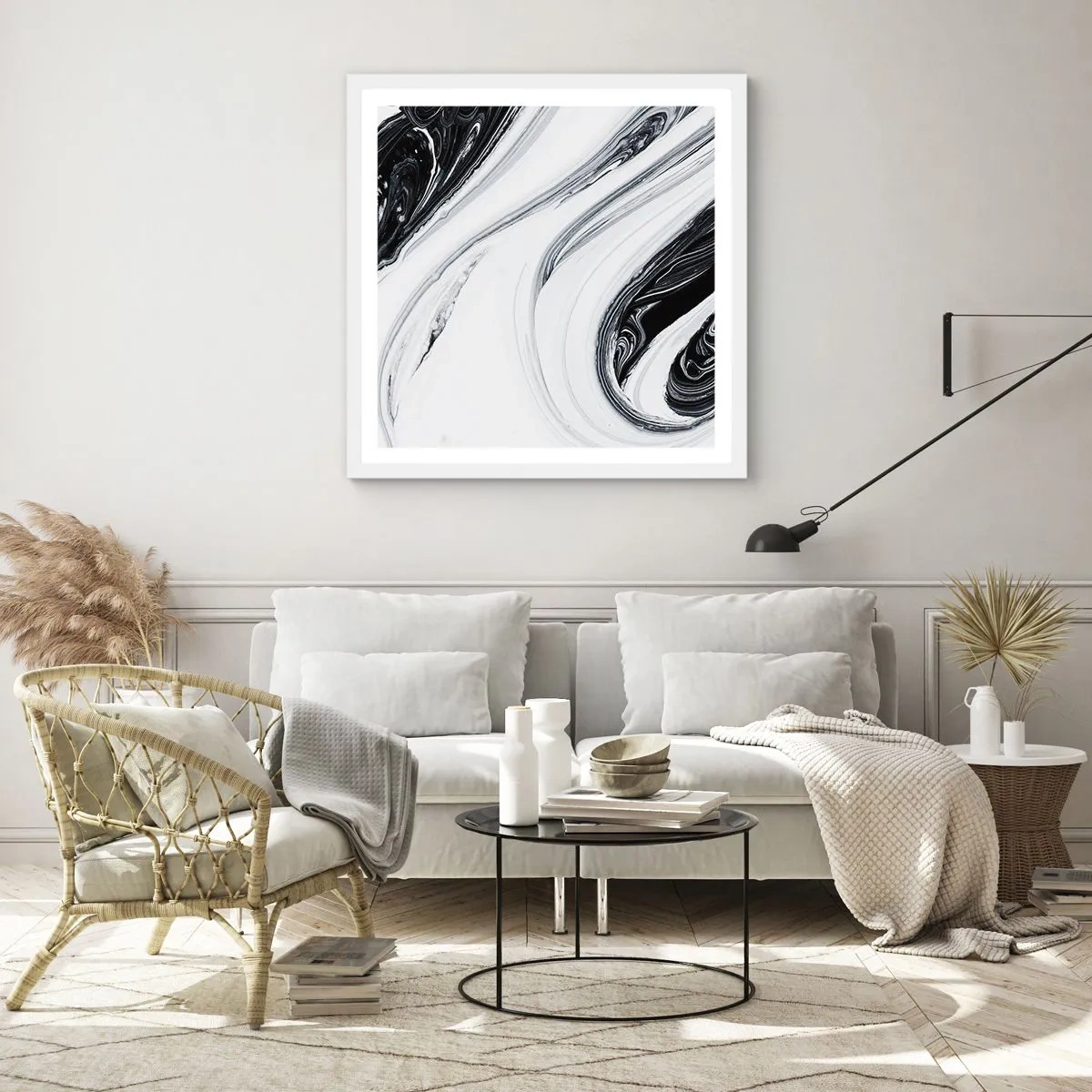 Plagát v bielom ráme - Spojenie protikladov - 60x60 cm