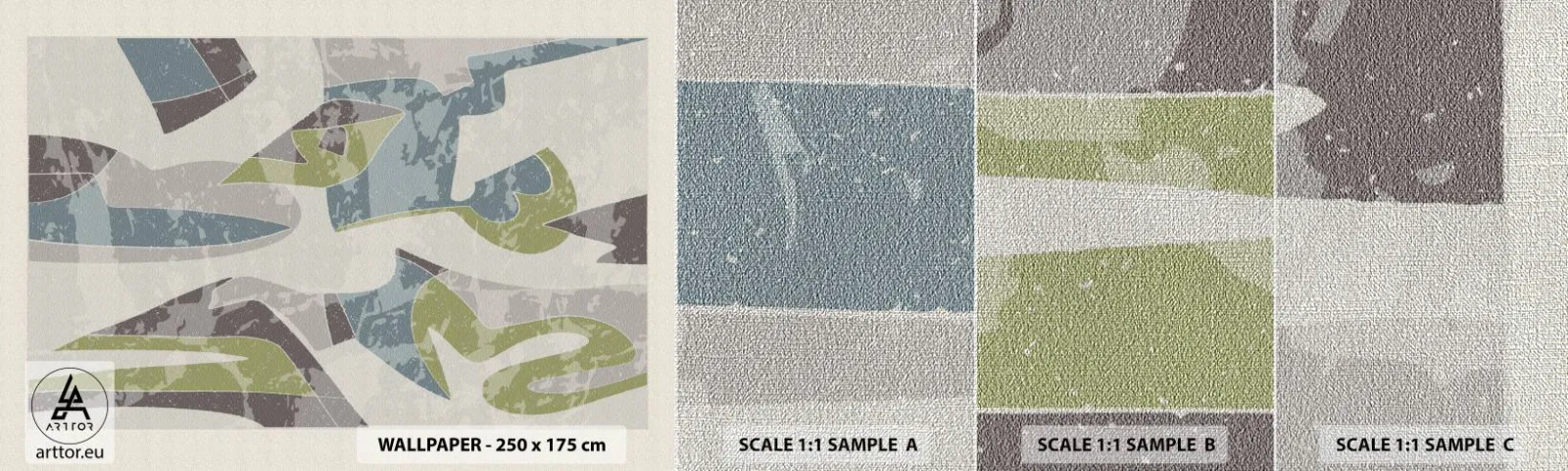 Vzorka fototapety Premium Canvas - Kompozícia za sklom - Tvary, Abstrakcia, Pastel - 100x30 cm