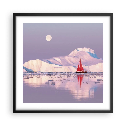 Plagát v čiernom ráme - Žiar plachty, chlad ľadu - 50x50 cm