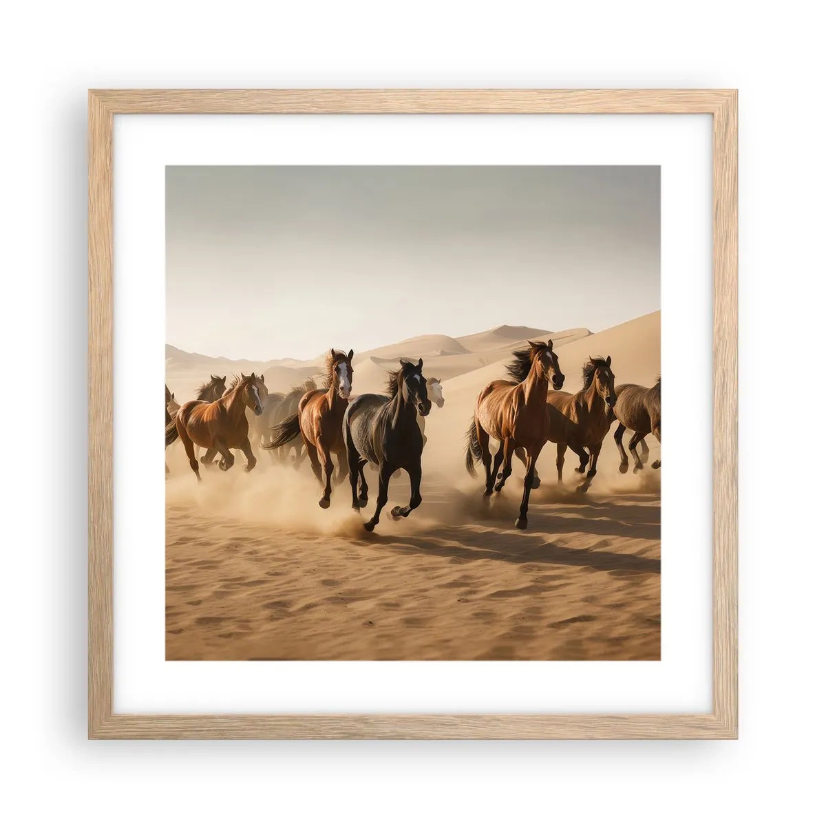 Plagát v ráme zo svetlého duba - Voľné ako vietor - 40x40 cm