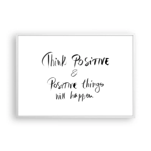 Plagát v bielom ráme - Ako žiť? - 100x70 cm