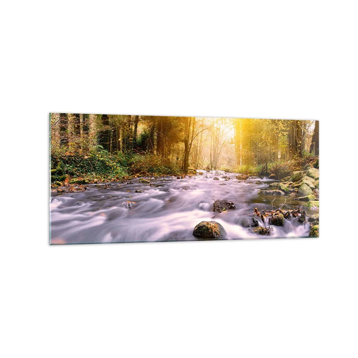 Obraz na skle - Malachit v strieborno-zlatej podobe - 120x50 cm