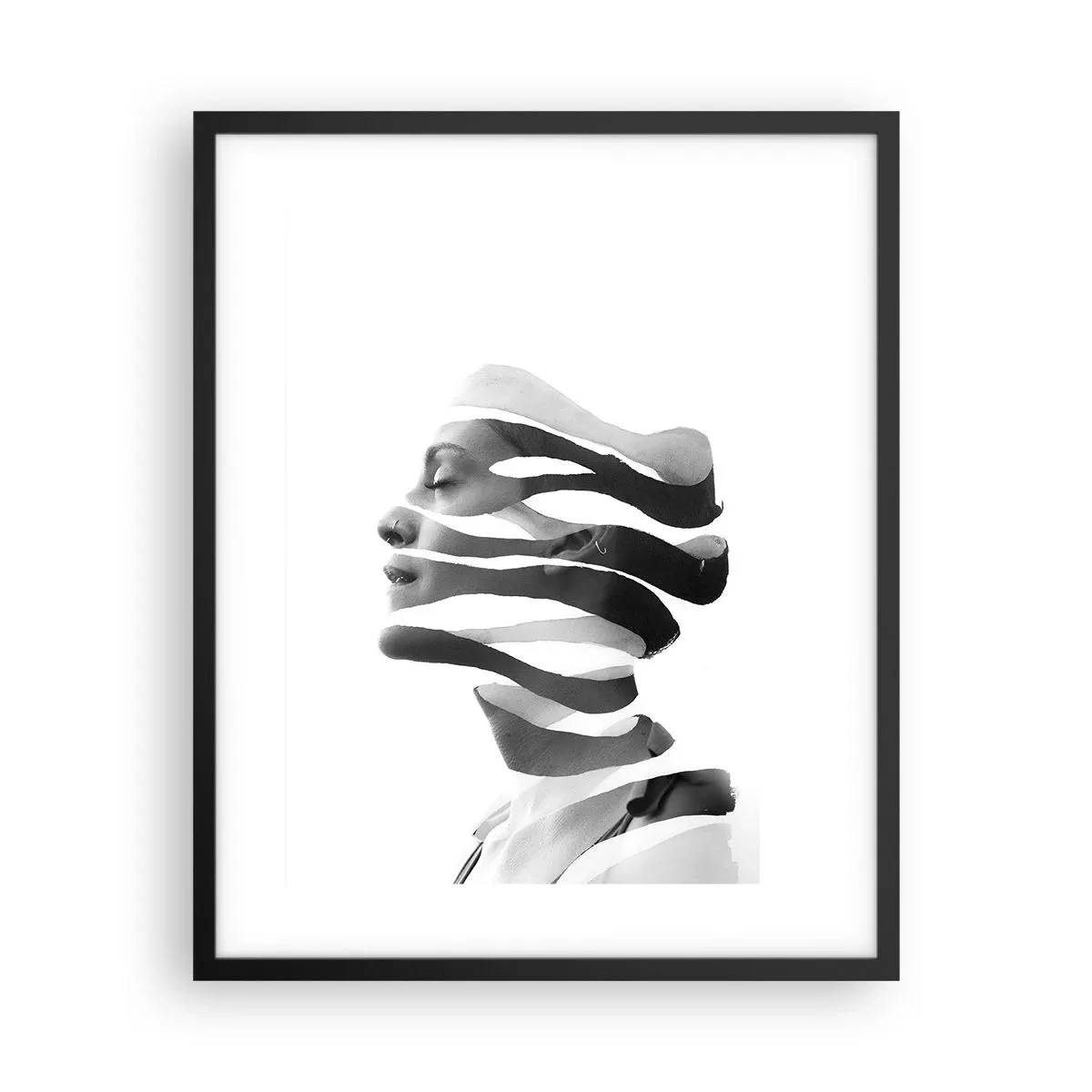 Plagát v čiernom ráme - Surrealistický portrét - 40x50 cm