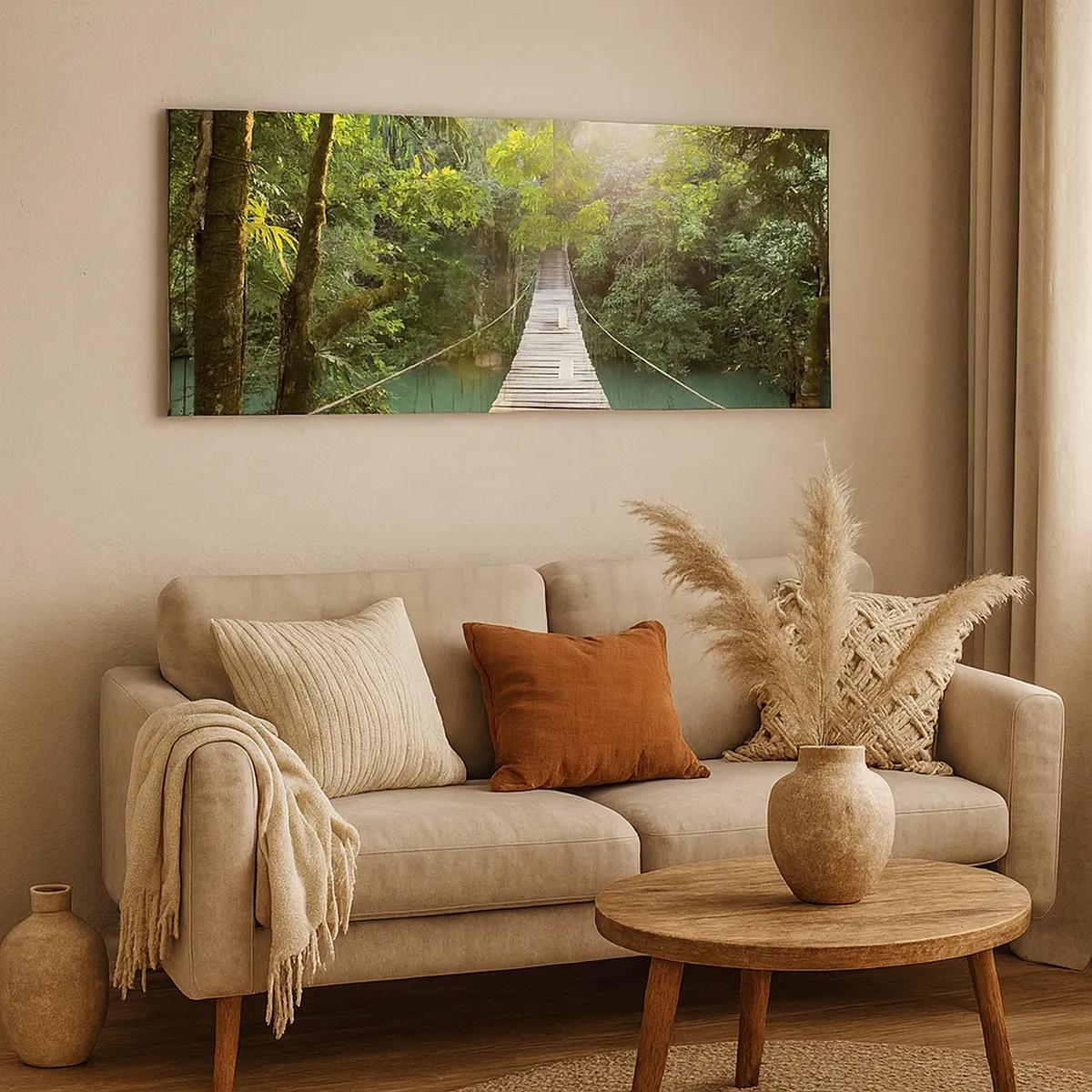 Obraz na plátne - Nad azúrovou vodou do azúrového lesa - 30x30 cm