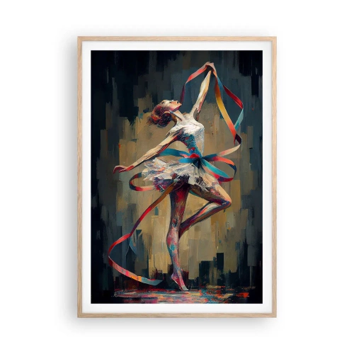 Plagát v ráme zo svetlého duba - Tanec so stuhou - 70x100 cm