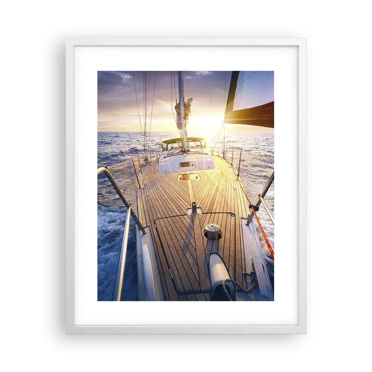 Plagát v bielom ráme - Bežiaca po vlnách - 40x50 cm