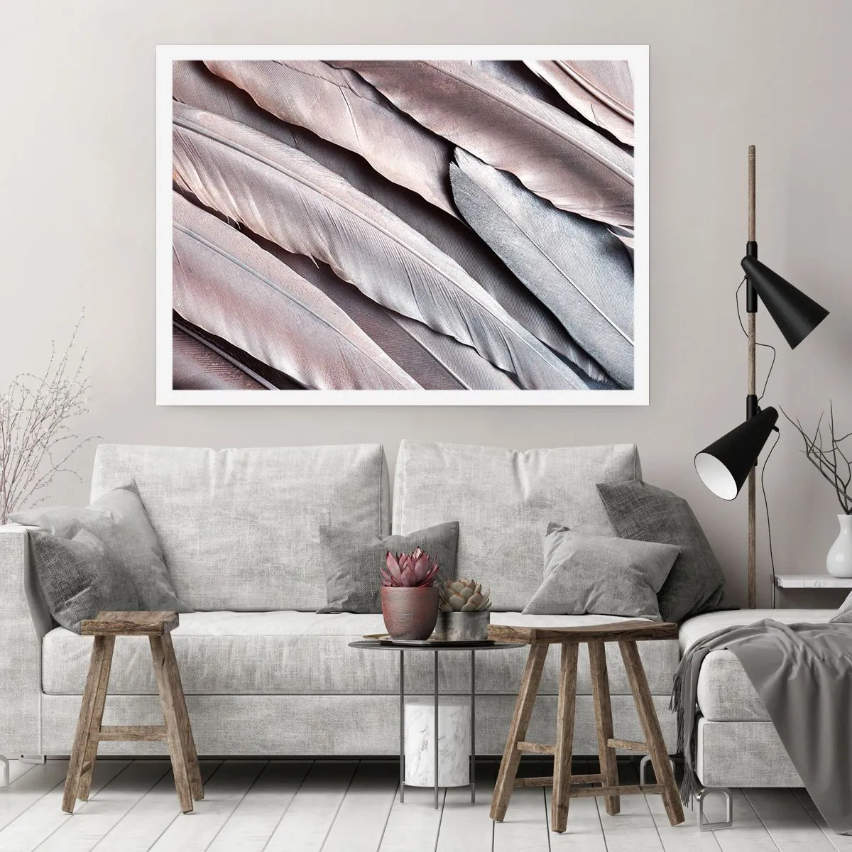 Plagát - V ružovej a striebornej - 100x70 cm