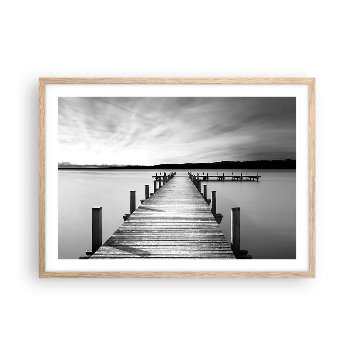 Plagát v ráme zo svetlého duba - Pri napájadle – pokoji - 70x50 cm