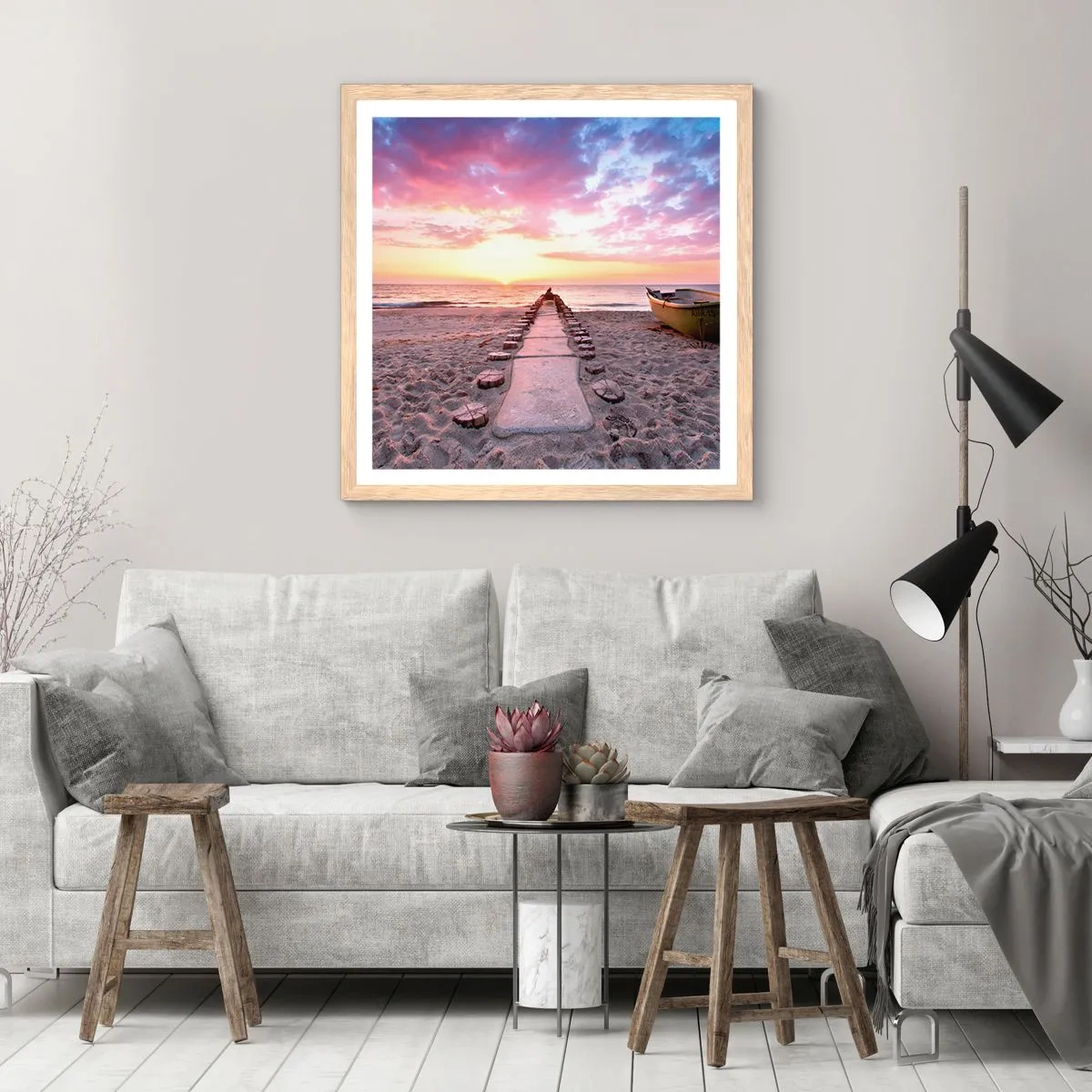 Plagát v ráme zo svetlého duba - Okamih hlbokého zážitku - 40x40 cm