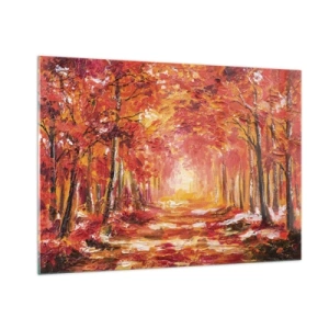 Obraz na skle - Medený les - 100x70 cm