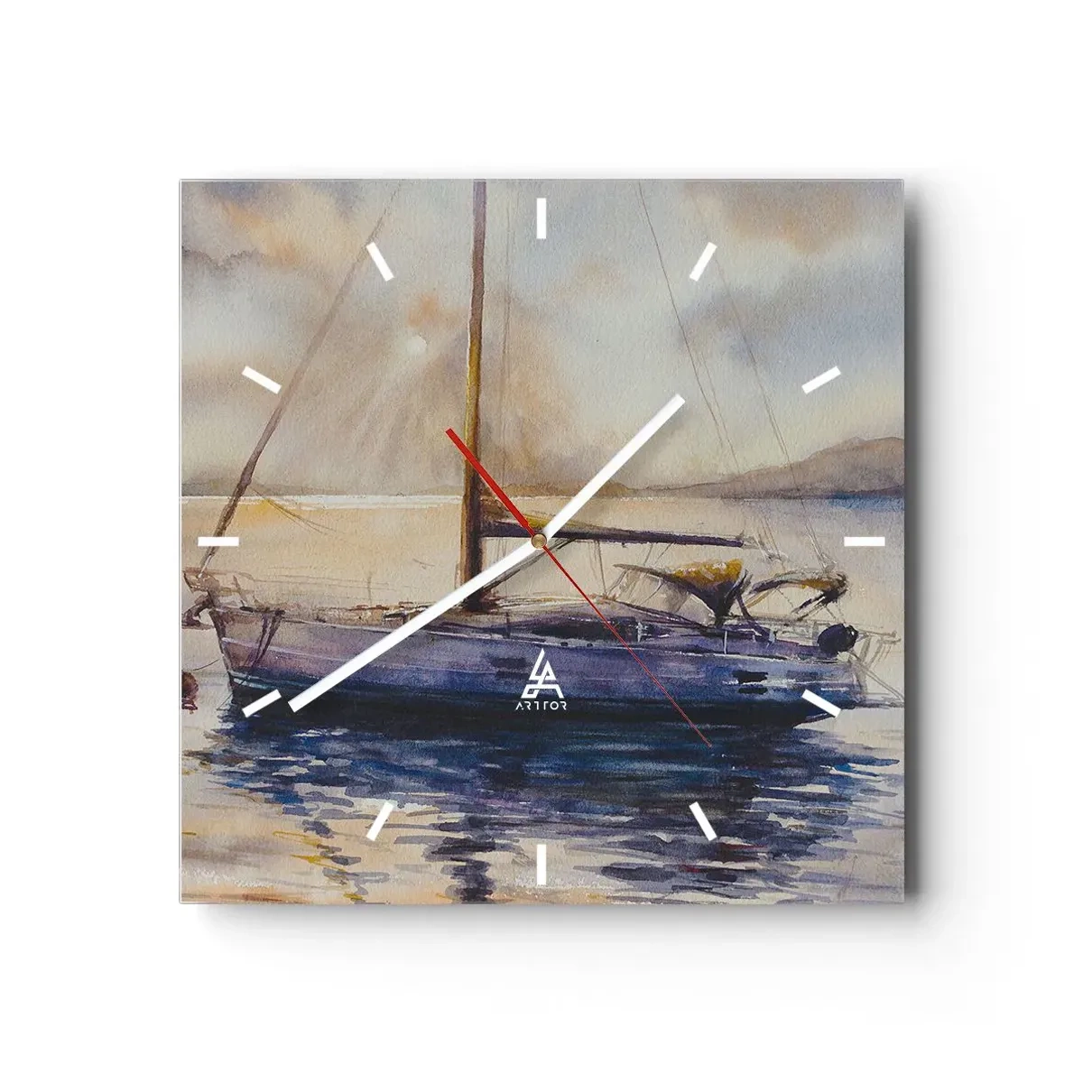 Nástenné hodiny - Večer v zátoke - 40x40 cm