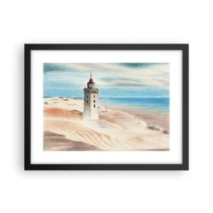 Plagát v čiernom ráme - Vždy hľadí na more - 40x30 cm